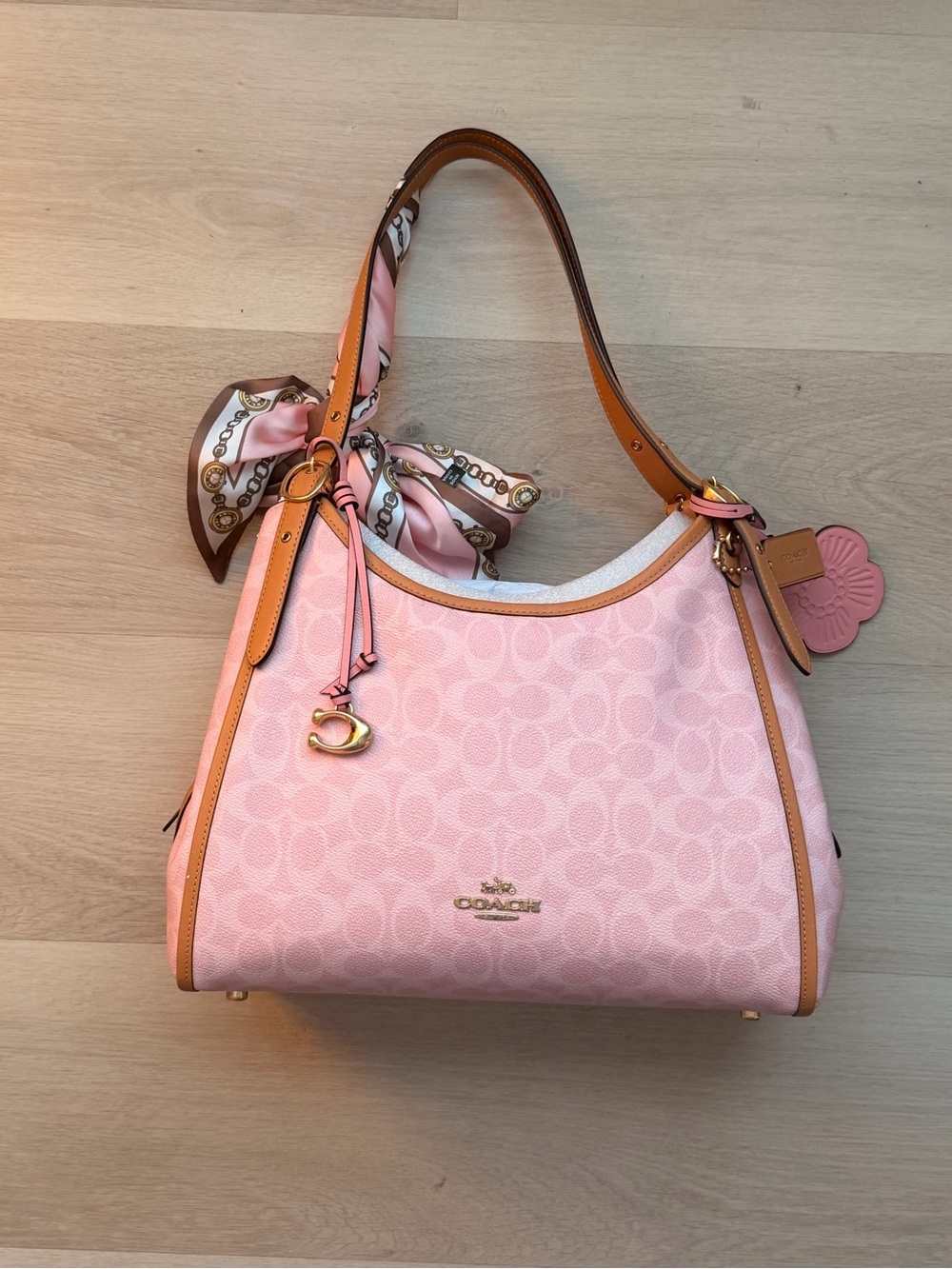 NWT Coach Powder Pink Erin in Signature jacquard